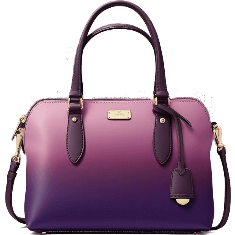 Realistic isolated plum purple to wine color ombre Kate Spade satchel purse.  emoji