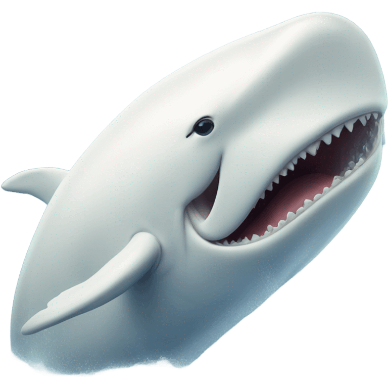 white whale , open mouth emoji