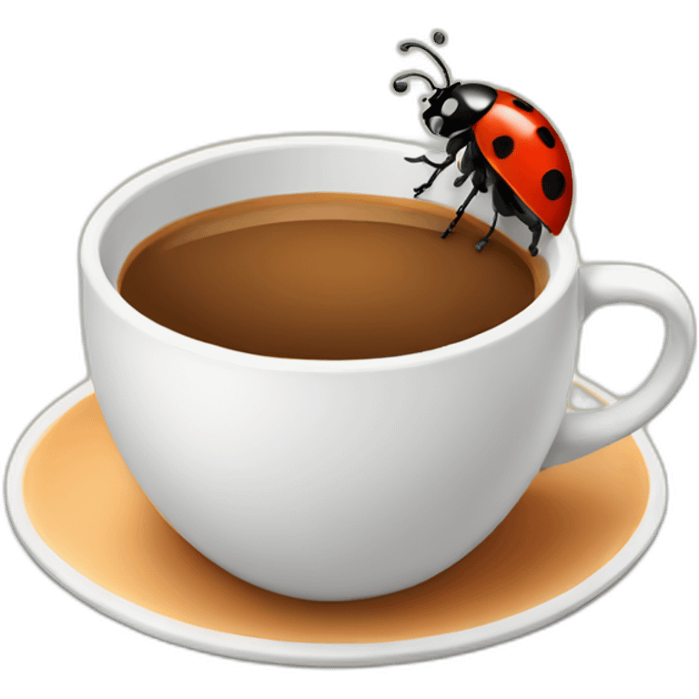 Ladybug with coffee emoji