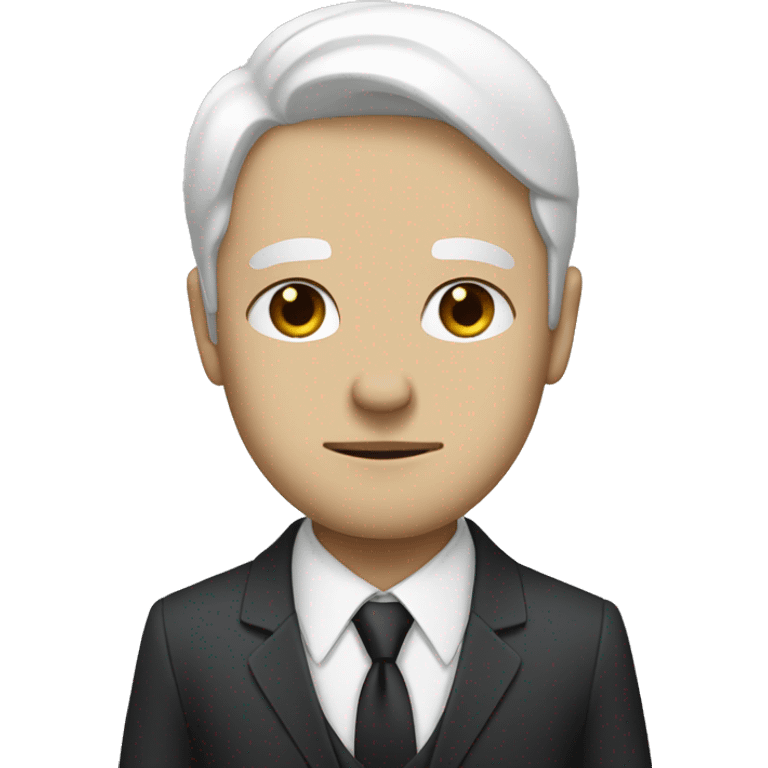 a man in a suit bowing forward with white skin emoji