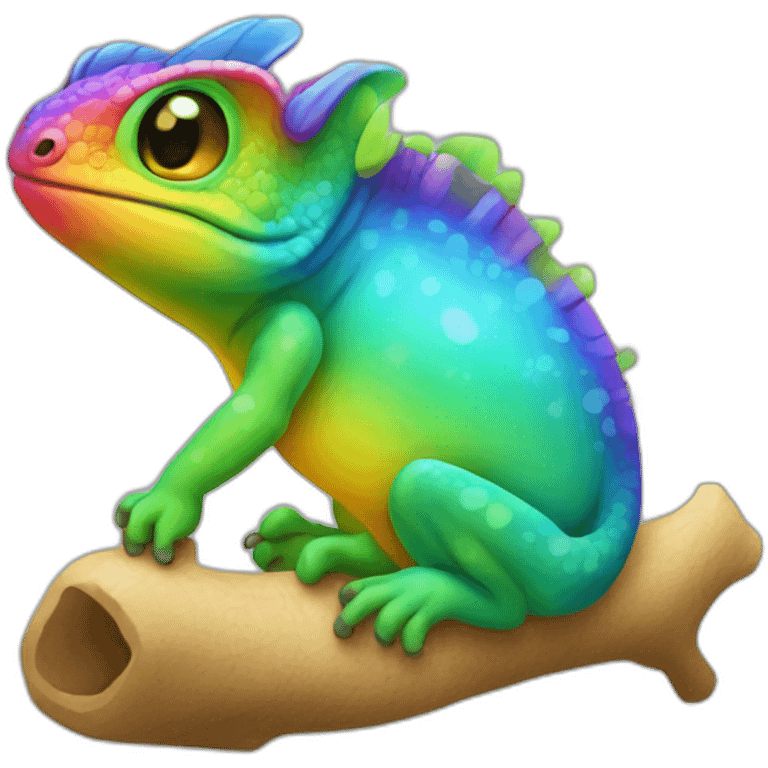 cute rainbow cameleon like ios emoji emoji