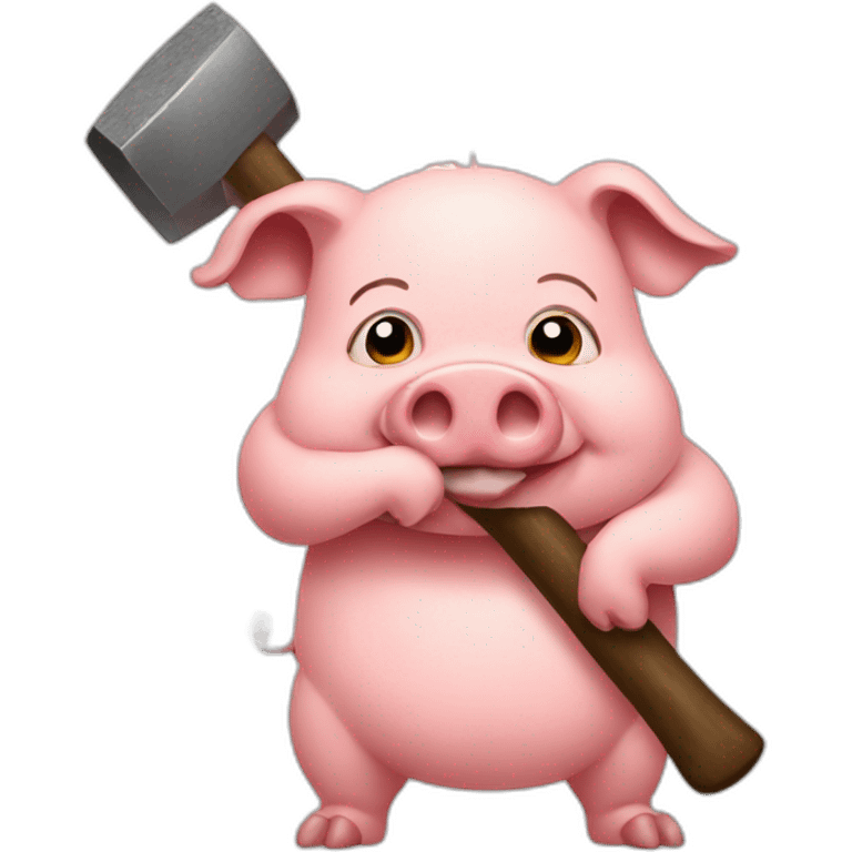 Pig with hammer emoji