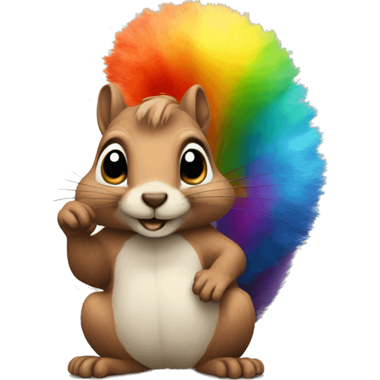 Squirrel with rainbow Afro  emoji