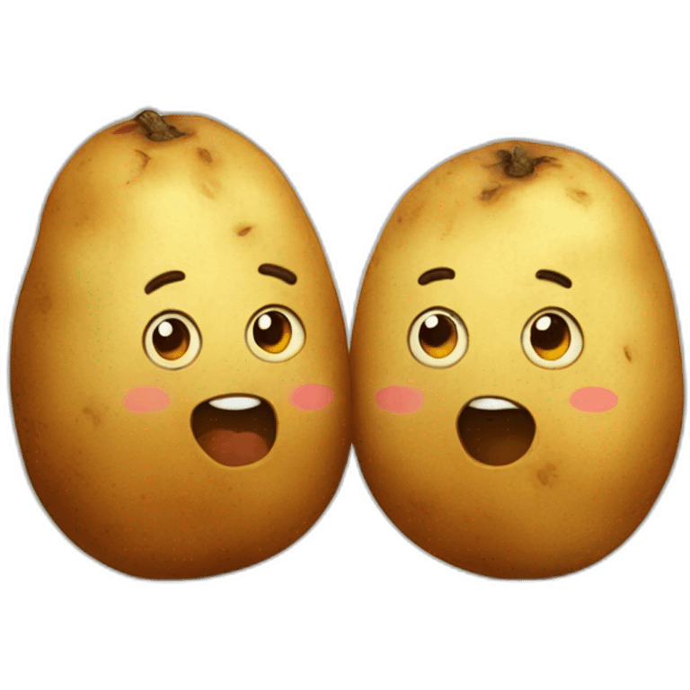 two potatoes being a cute couple emoji