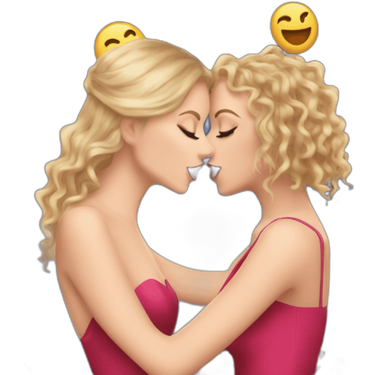 taylor swift and doja cat kissing emoji