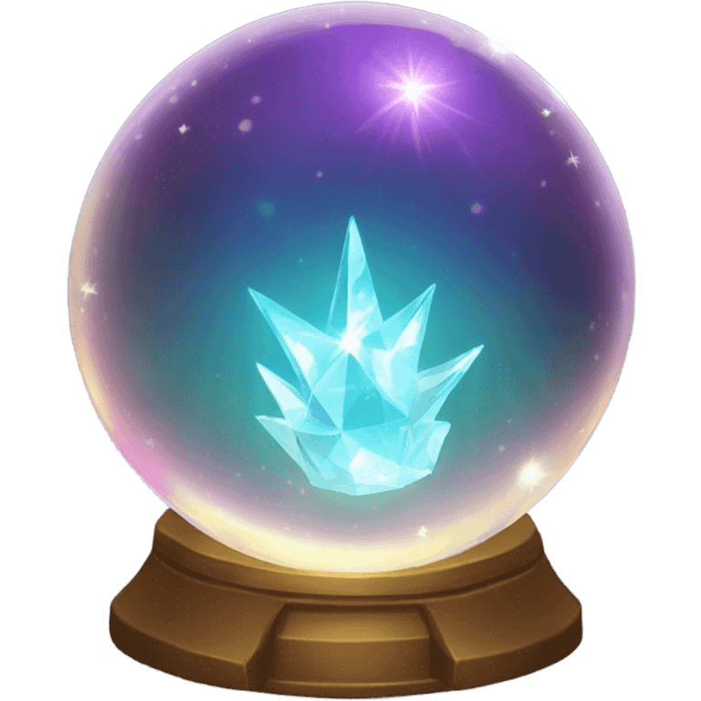 glowing crystal ball with sparkles emoji