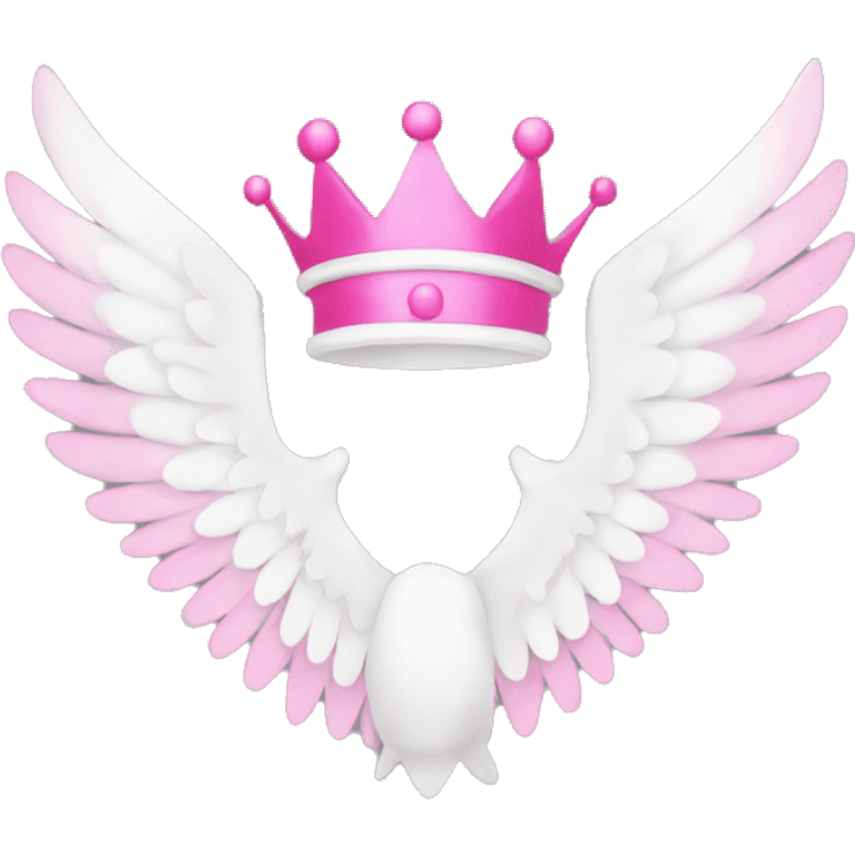 Crown and wings in pink and white emoji