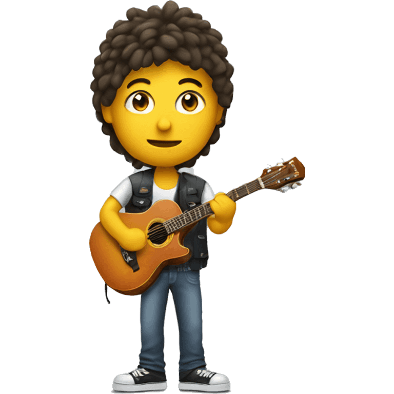 Roadie tuning a guitar emoji