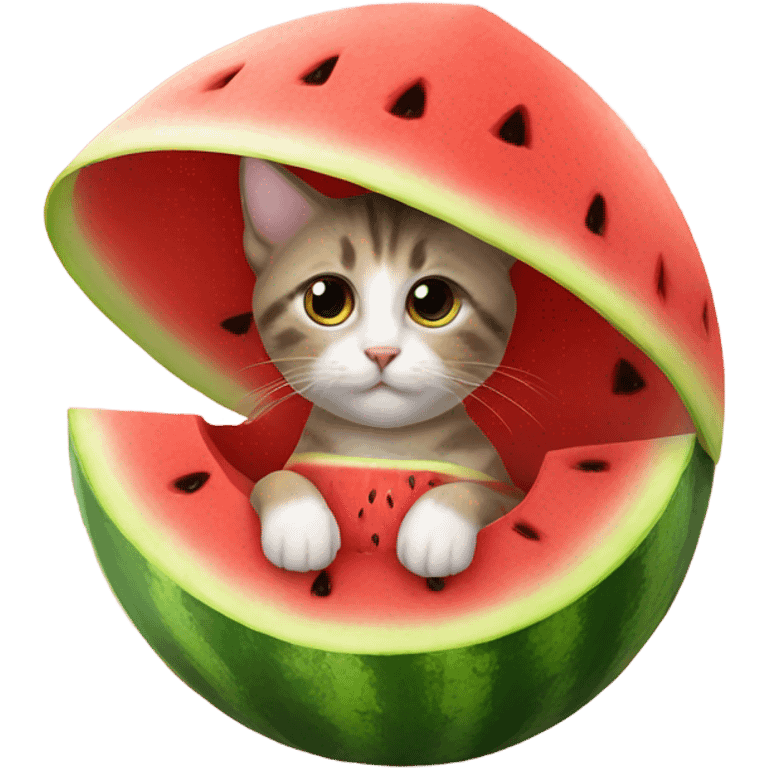 Kitten wearing a watermelon costume  emoji