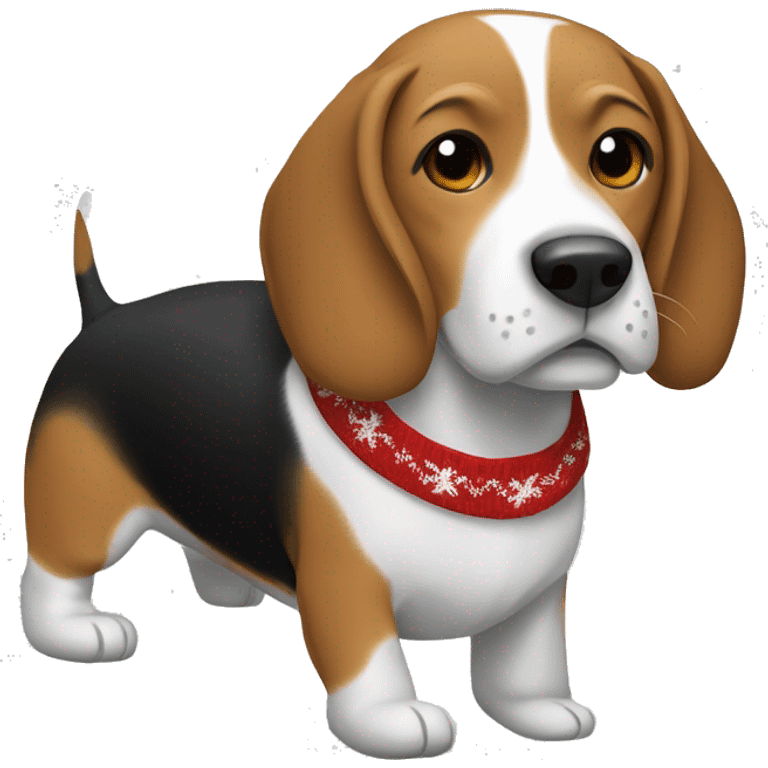 Beagle with Christmas sweater  emoji