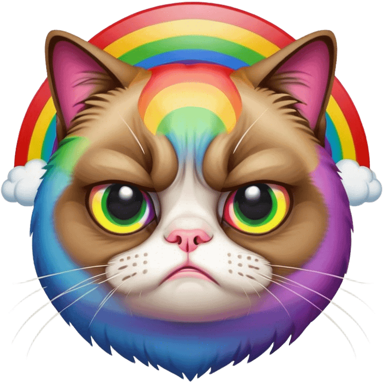 rainbow grumpy cat meme emoji