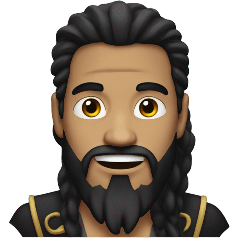 Pirate with black hair goatee emoji