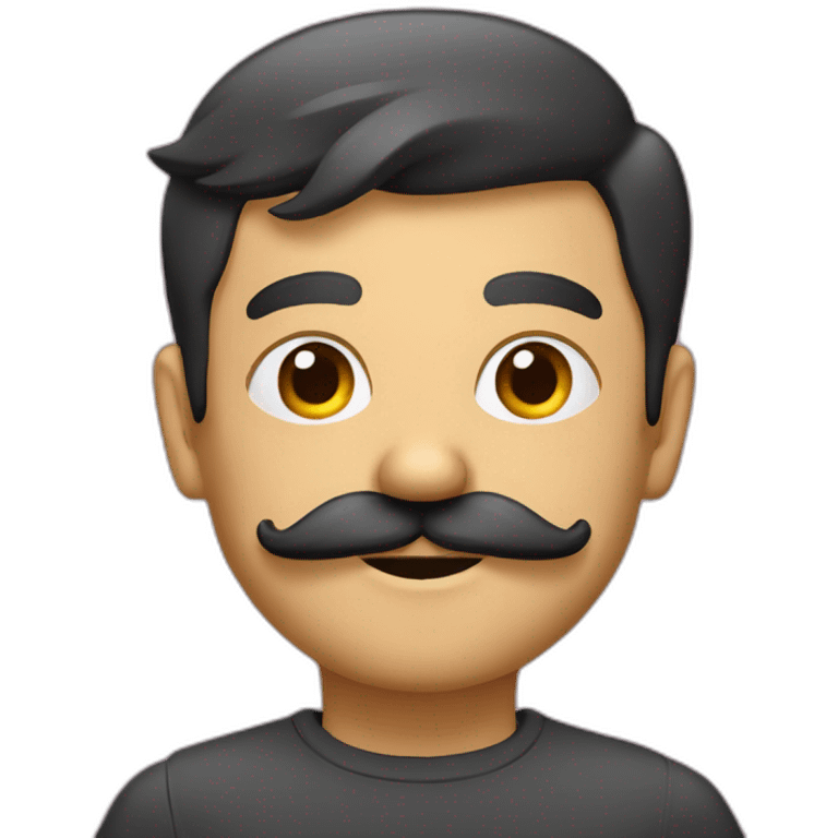 personne avec une moustache trapèze emoji