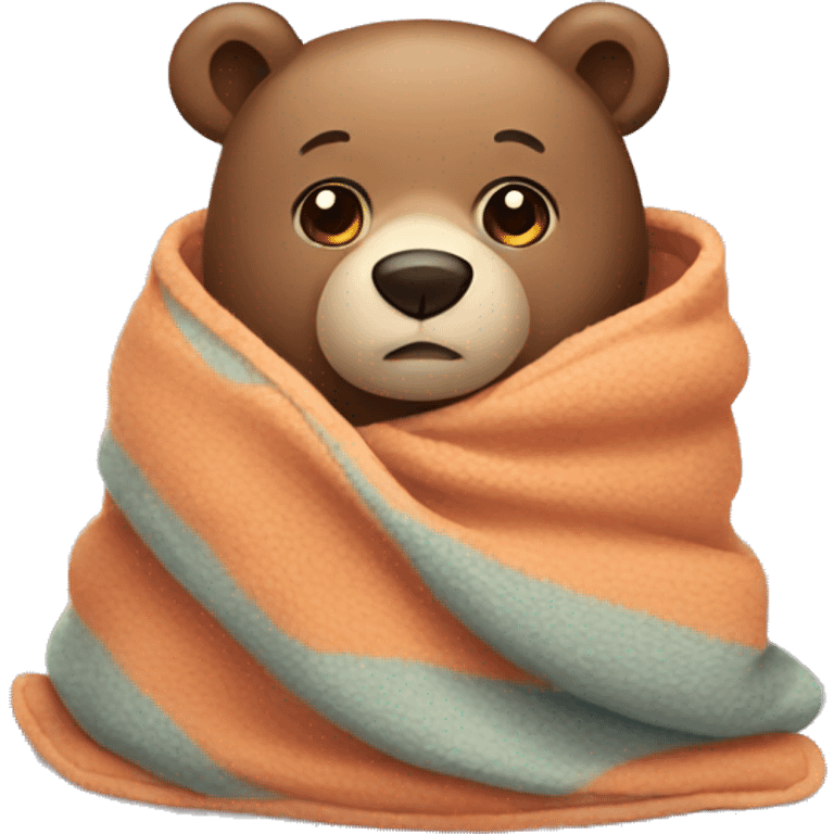 bear cozy in blanket emoji