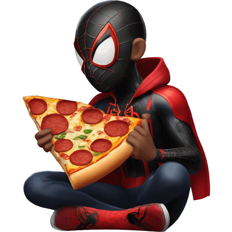 Miles morales eat pizza emoji