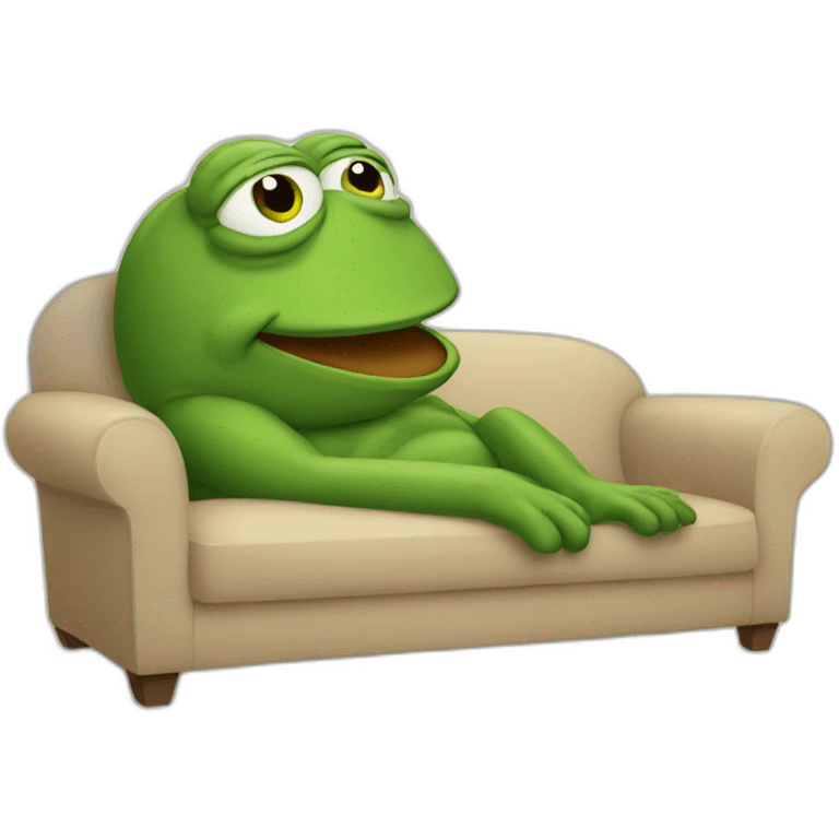 pepe lying in sofa emoji