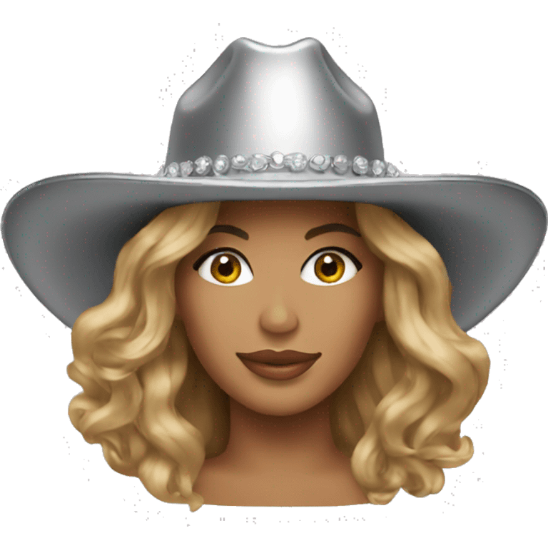 beyonce with a silver cowboy hat emoji emoji