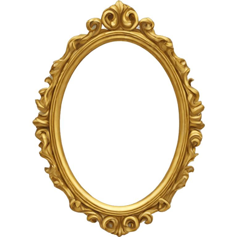 Vintage golden frame mirror emoji