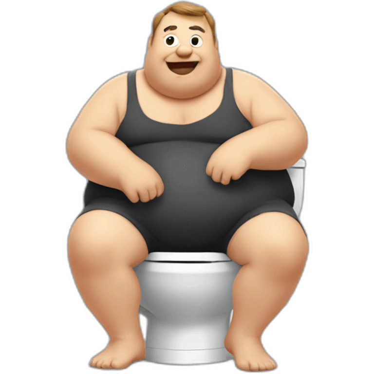 fat man sit on toilet emoji