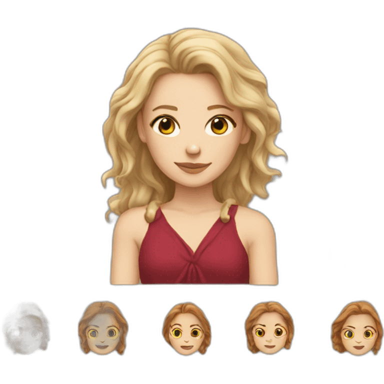 white women with ruby long hair emoji