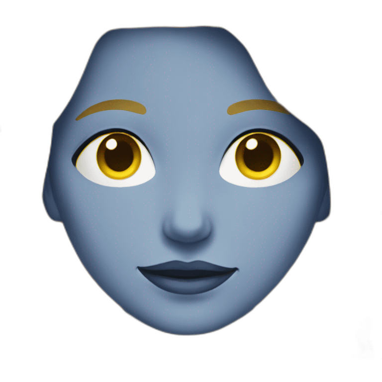 Face of Woman in blue and yellow emoji