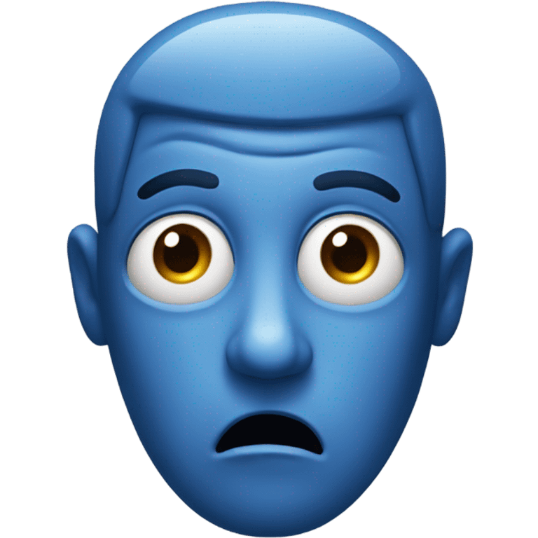 Shocked blue face emoji