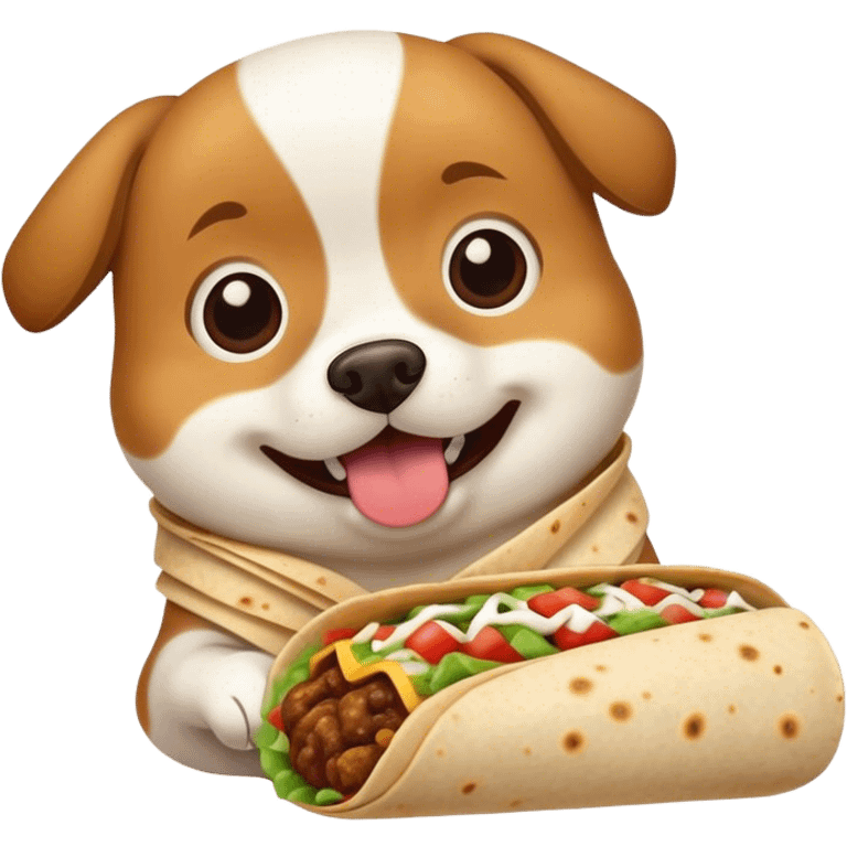 Dog eating a burrito emoji