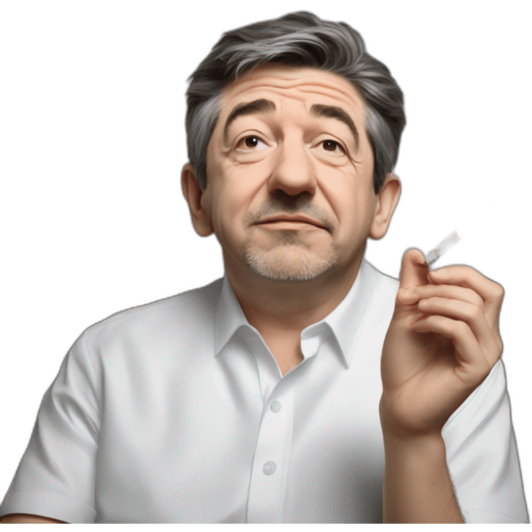 Luc melenchon qui fume une cigarette  emoji