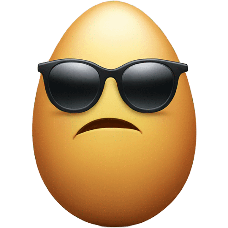 A little egg wearing sunglasses. He also has arms and legs  emoji