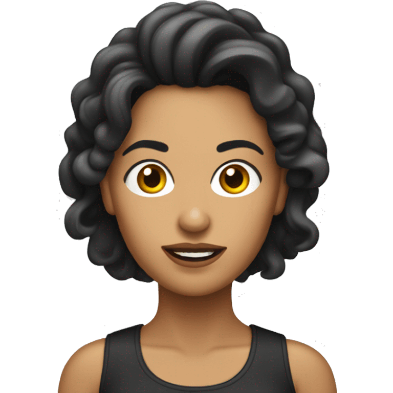 mujer cabello risado emoji