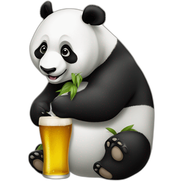 Panda avec un bière  emoji