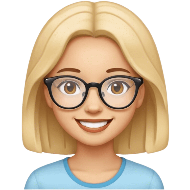 smiling girl with glasses emoji