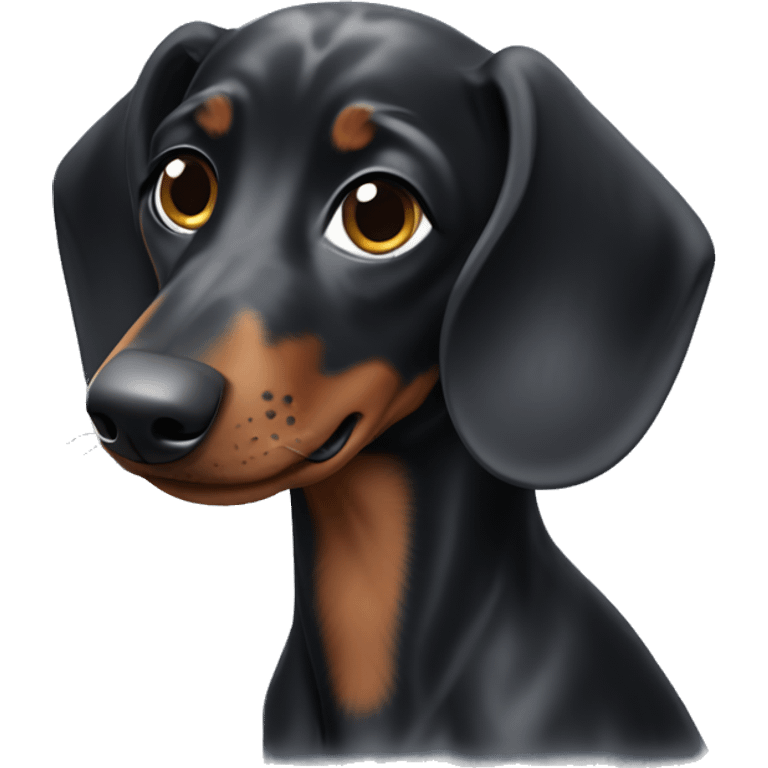 a black dachshund with grey spots  emoji