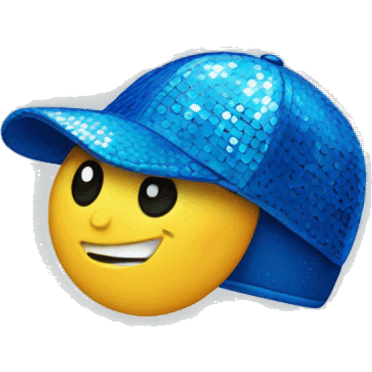 blue cap with sequins emoji