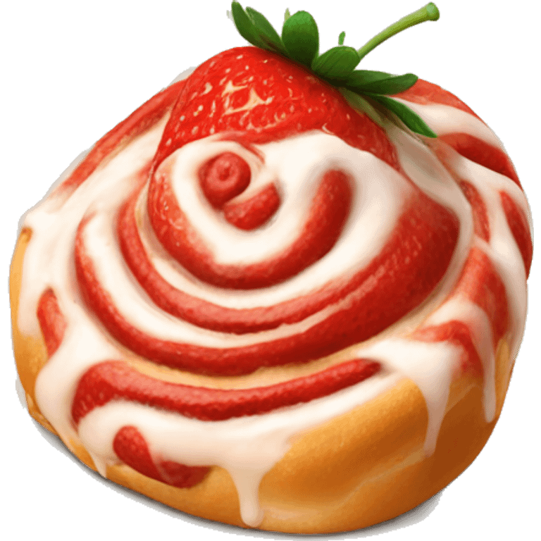 Strawberry cinnamon roll  emoji