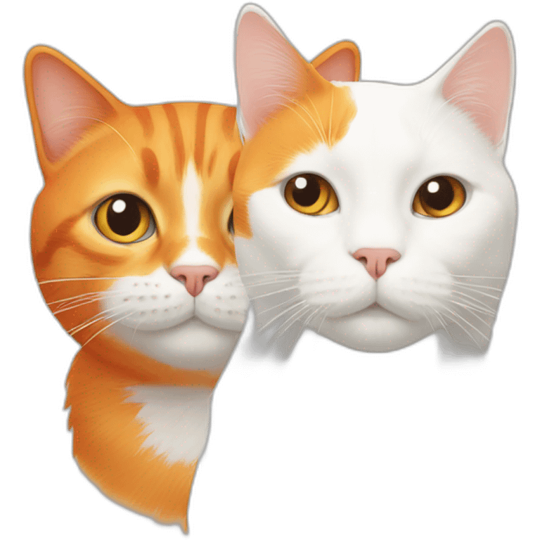 Orange cat and Pure white cat emoji