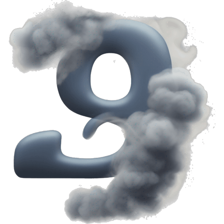 The letter "J" spelled in smoke cloud style lettering  emoji