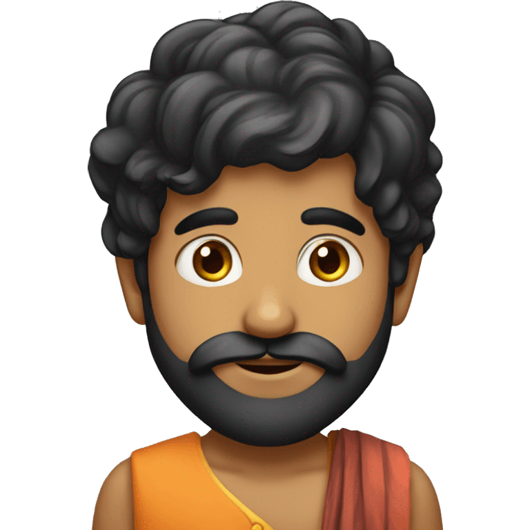 Hindu boy with tilak black hairs beard mustache emoji