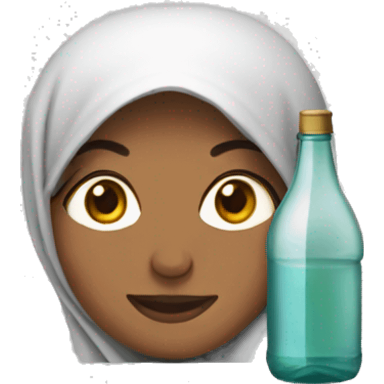 Muslim woman with a bottle emoji