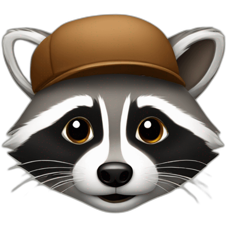 raccoon with a baret emoji