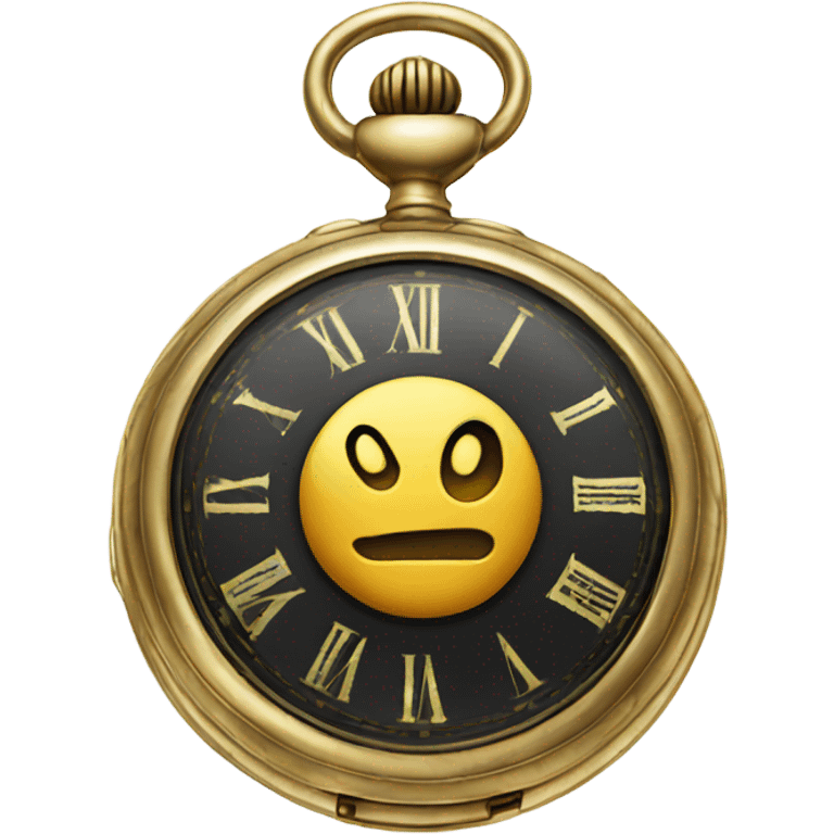 pocket watch with gold chain emoji