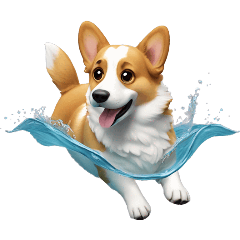 Corgi swimming emoji