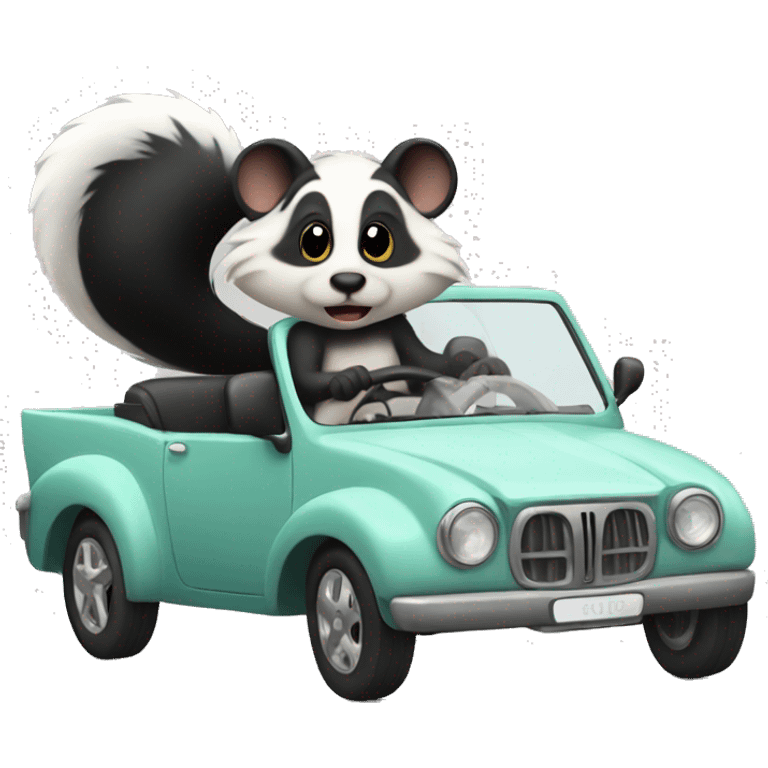 Skunks driving a car emoji