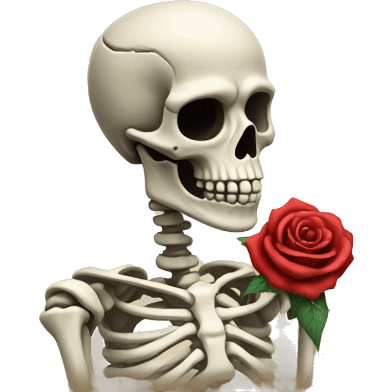 Skeleton with rose emoji