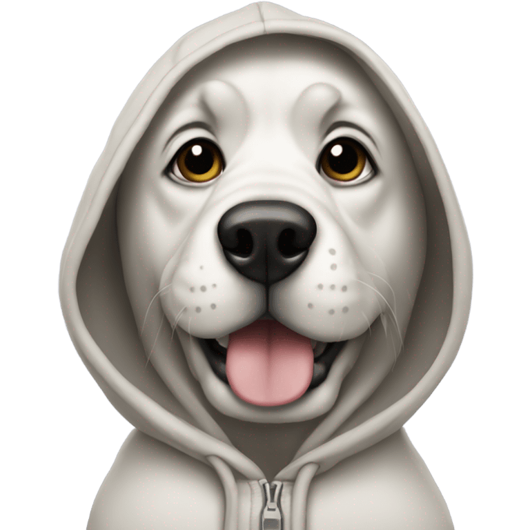 Dog wearing a hoodie emoji