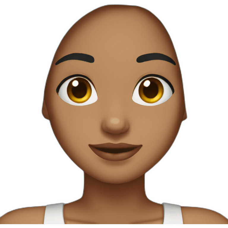 Brown girl ear pierced long black hair emoji