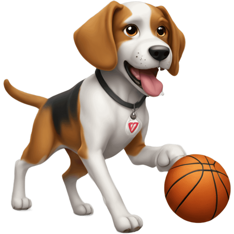 Dog playing basketball emoji