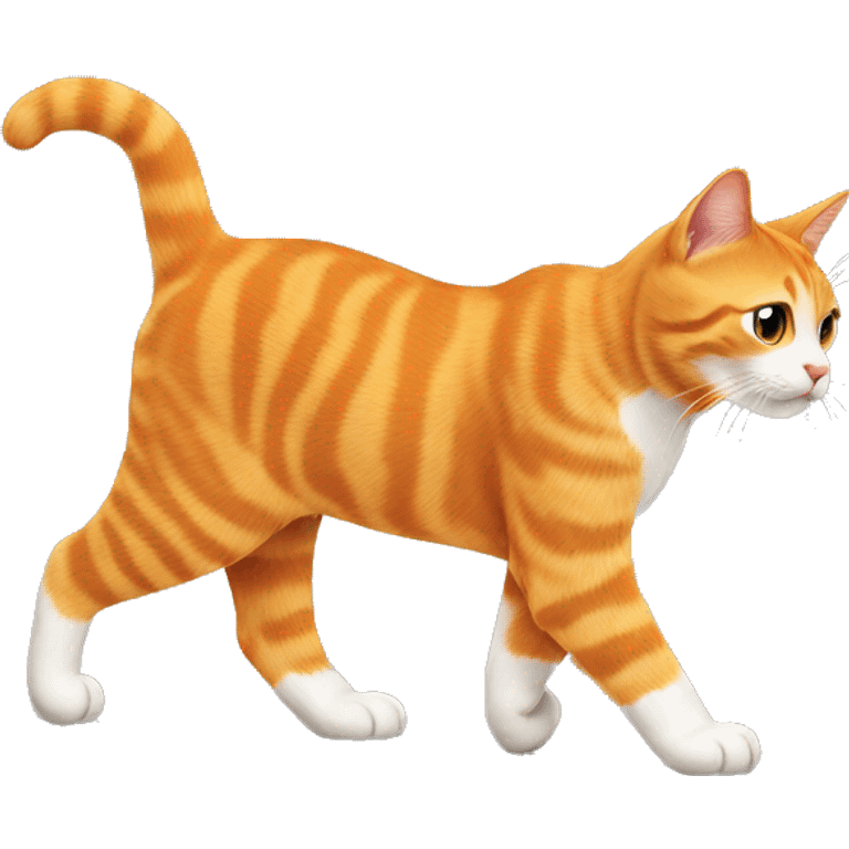 orange cat walking to the right emoji