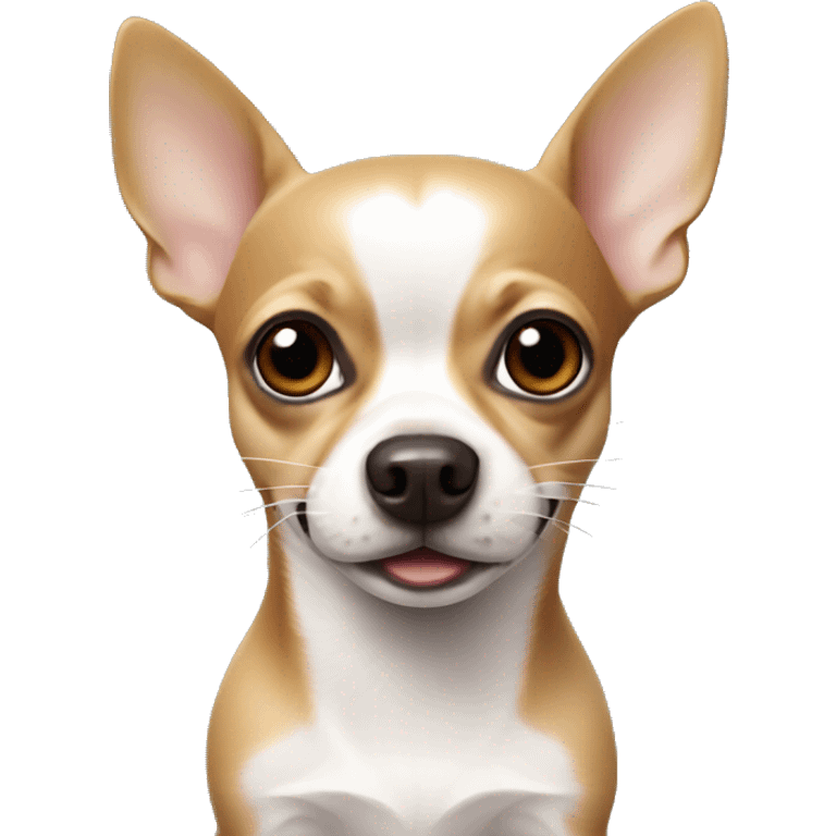 Chihuahua with white tube in mouth emoji