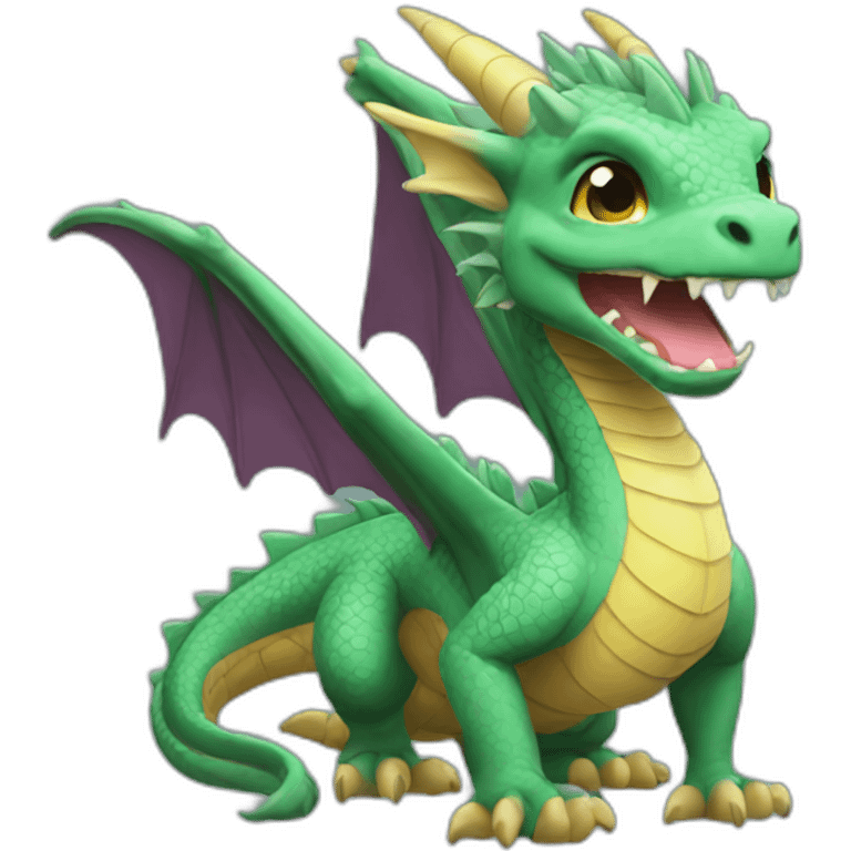 dragon cute FLOWER happy emoji